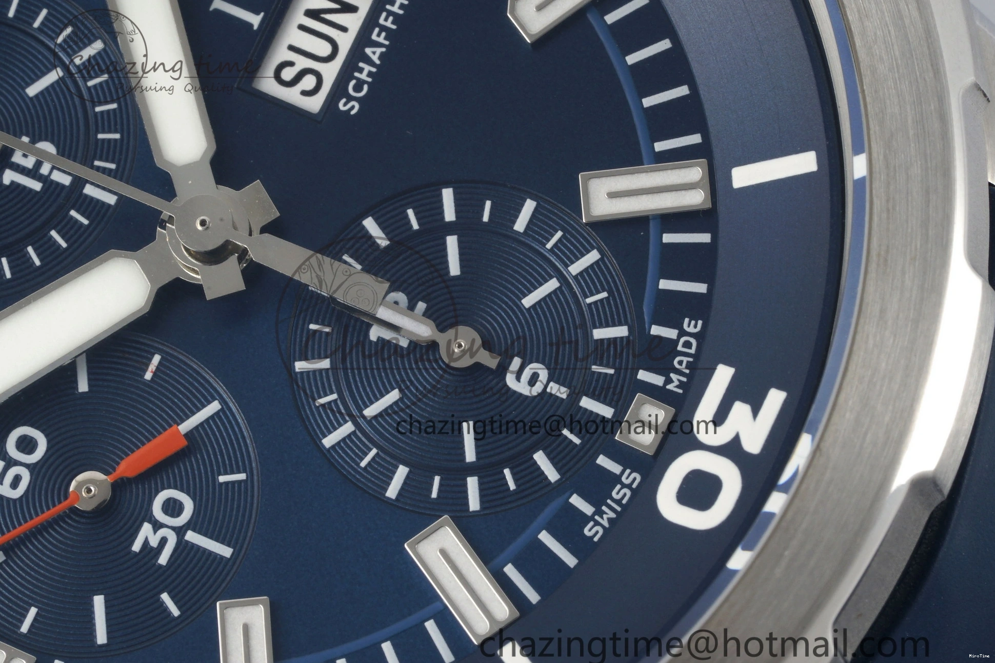 MIROTIME 0206 Attractive Aquatimer Chrono SS RSF 1:1 Best Edition Blue Dial on Blue Rubber Strap A 7056